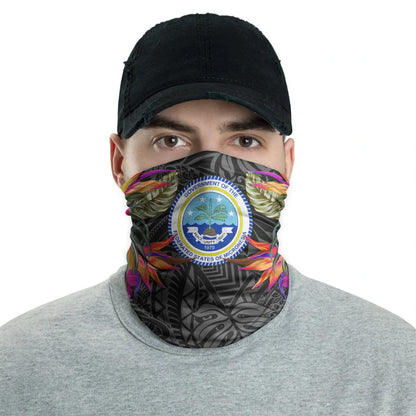 Federated States of Micronesia Neck Gaiter - Hibiscus Polynesian Pattern