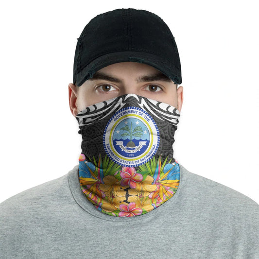 Federated States of Micronesia Neck Gaiter - Tribal Floral Pattern