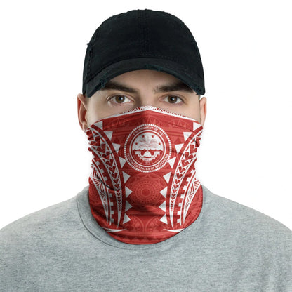 Federated States of Micronesia Neck Gaiter - Tribal Pattern Red