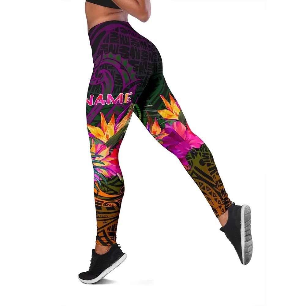 Federated States of Micronesia Personalised Legging - Summer Hibiscus