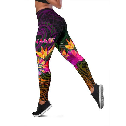 Federated States of Micronesia Personalised Legging - Summer Hibiscus