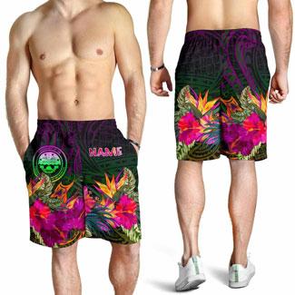 Federated States of Micronesia Personalised Men Shorts - Summer Hibiscus