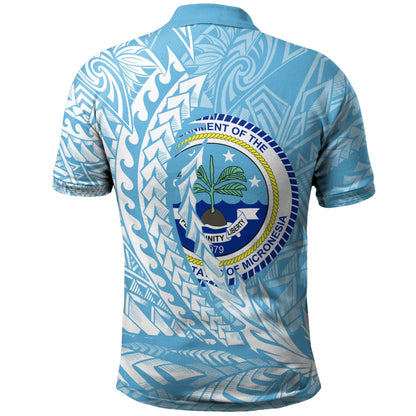 Federated States of Micronesia Polo Shirt - Custom Personalised Wings Style Flag Color