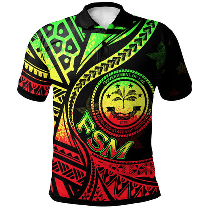 Federated States of Micronesia Polo Shirt - Plumeria Flowers Raggage Version