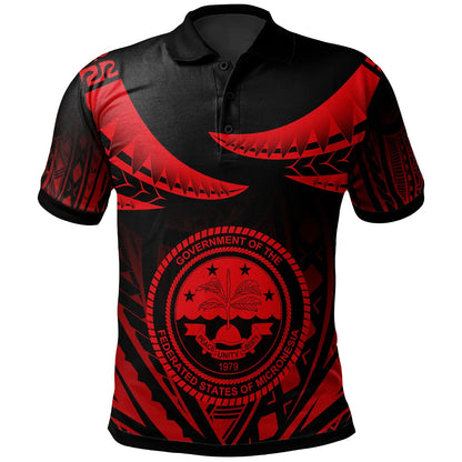 Federated States of Micronesia Polo Shirt - Polynesian Tribal Tattoo