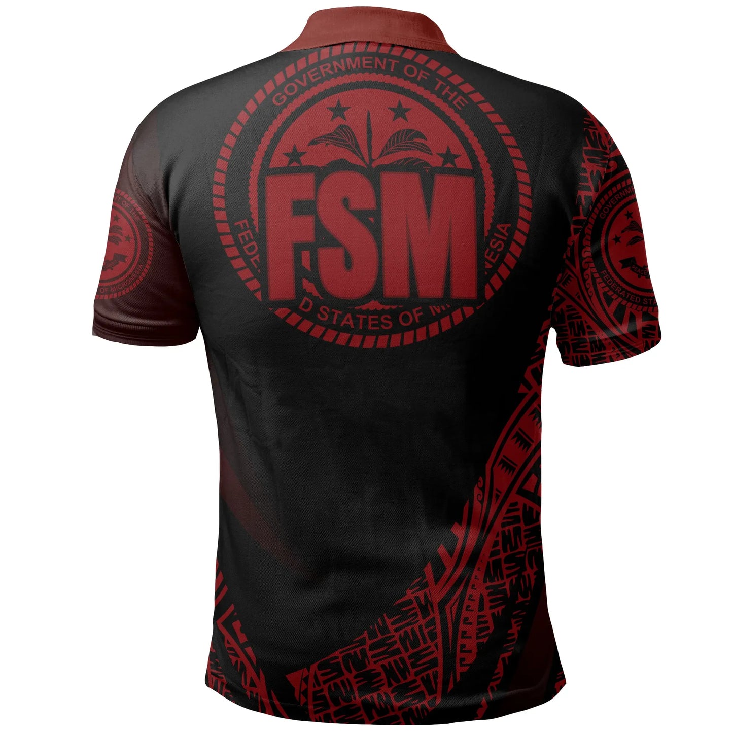 Federated States of Micronesia Polo Shirt - Red Polynesian Patterns Sport Style