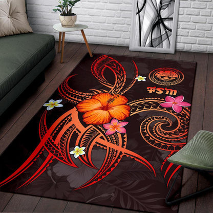 Federated States of Micronesia Polynesian Area Rug - Legend of FSM (Red)