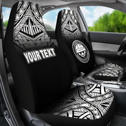 Federated States of Micronesia Car Seat Covers - FSM Seal Polynesian Tattoo Fog Black