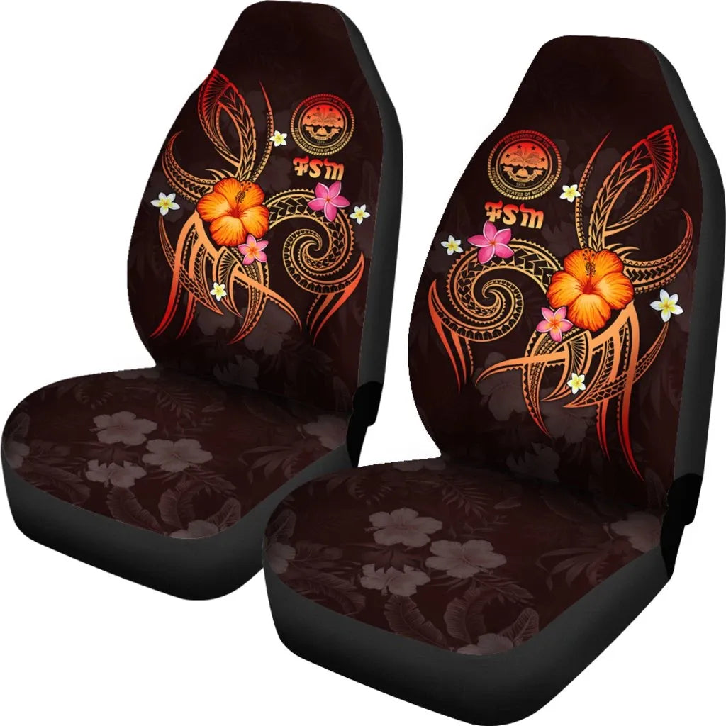 Yap Micronesia Car Seat Covers - Gold Tribal Wave main image 1
