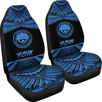 Federated States Of Micronesia Polynesian Car Seat Covers - Pride Blue Version