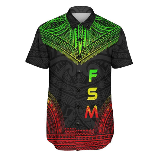 Federated States Of Micronesia Polynesian Chief Short Sleeve Shirt - Reggae Version
