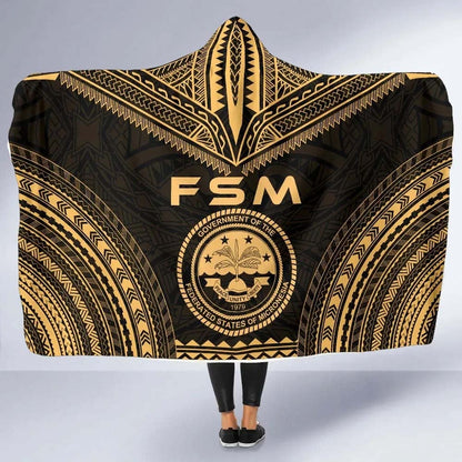 Federated States Of Micronesia Polynesian Chief Hooded Blanket - Gold Version