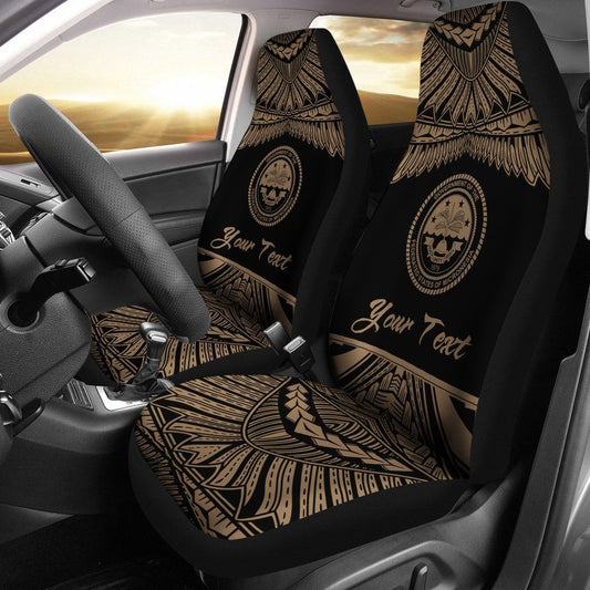 Federated States Of Micronesia Polynesian Custom Personalised Peisonalised Car Seat Covers - Pride Gold Version
