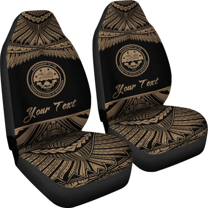 Federated States Of Micronesia Polynesian Custom Personalised Peisonalised Car Seat Covers - Pride Gold Version