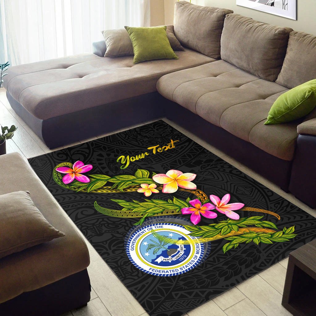 Federated States Of Micronesia Polynesian Custom Personalised Area Rug - Plumeria Tribal
