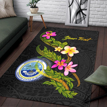 Federated States Of Micronesia Polynesian Custom Personalised Area Rug - Plumeria Tribal