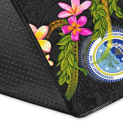 Federated States Of Micronesia Polynesian Custom Personalised Area Rug - Plumeria Tribal