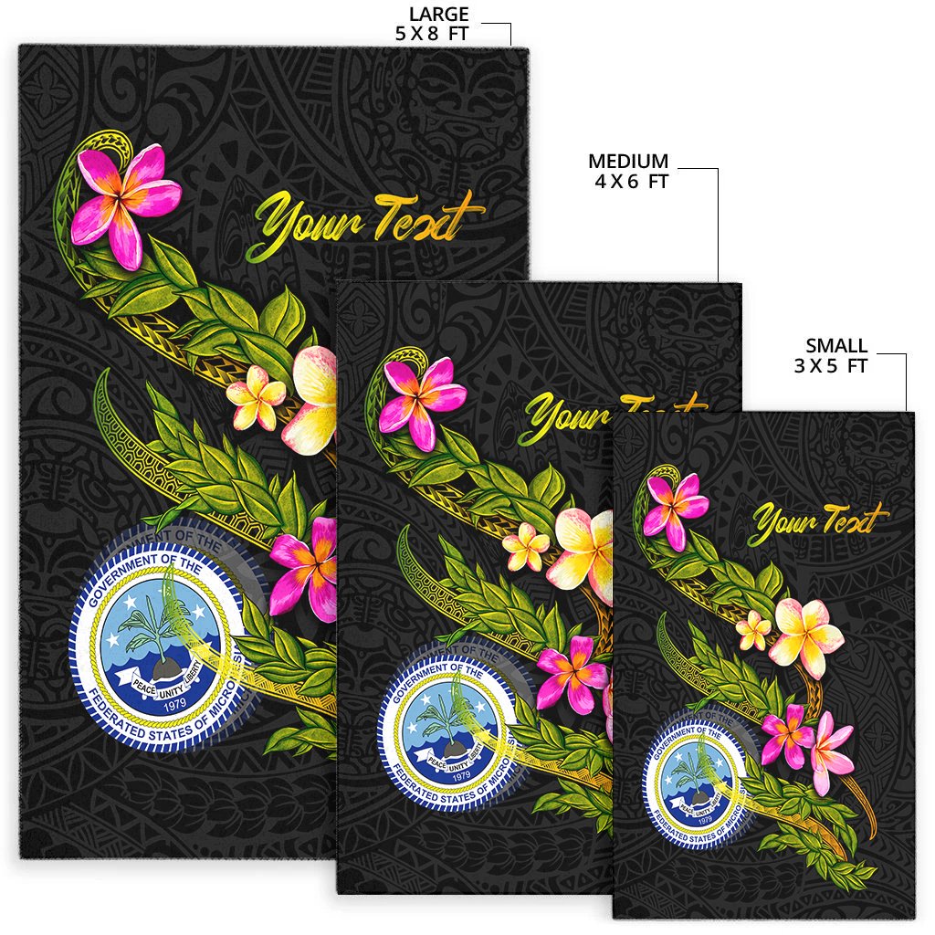Federated States Of Micronesia Polynesian Custom Personalised Area Rug - Plumeria Tribal