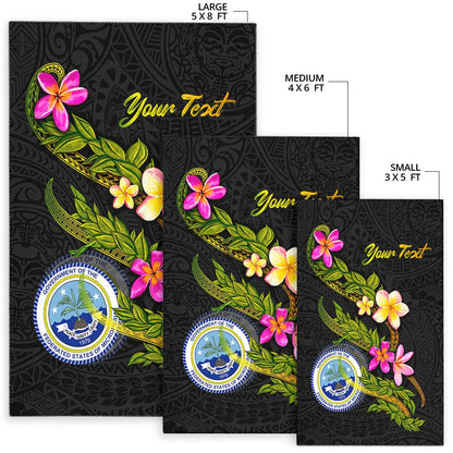 Federated States Of Micronesia Polynesian Custom Personalised Area Rug - Plumeria Tribal