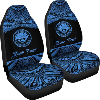 Federated States Of Micronesia Polynesian Custom Personalised Car Seat Covers - Pride Blue Version