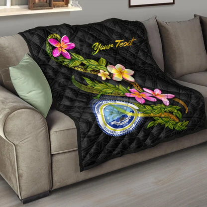 Federated States Of Micronesia Polynesian Custom Personalised Quilt - Plumeria Tribal
