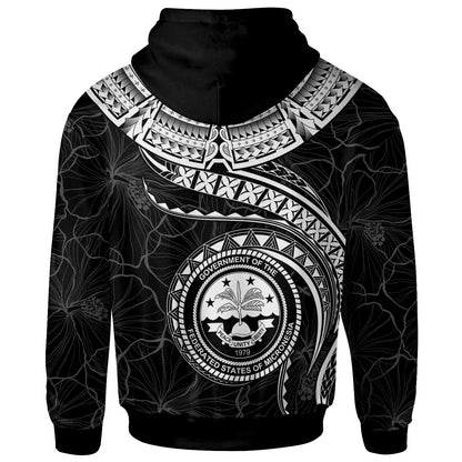 Federated States of Micronesia Polynesian Hoodie - FSM Waves (White)