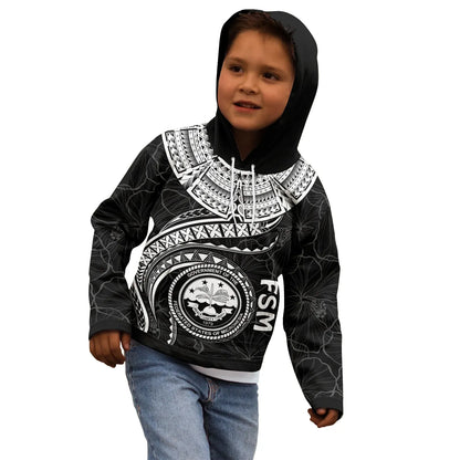 Federated States of Micronesia Polynesian Hoodie - FSM Waves (White)