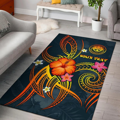 Federated States of Micronesia Polynesian Personalised Area Rug - Legend of FSM (Blue)