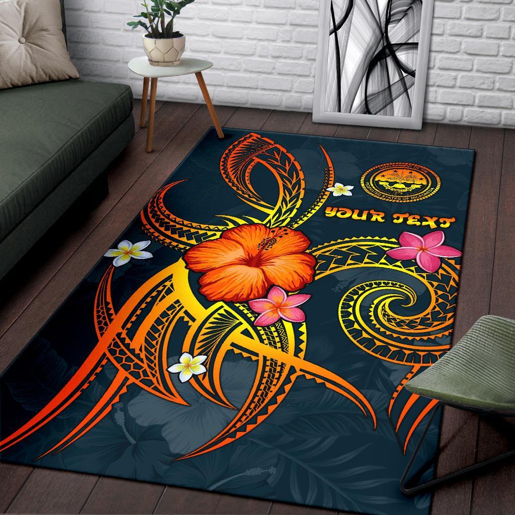 Federated States of Micronesia Polynesian Personalised Area Rug - Legend of FSM (Blue)