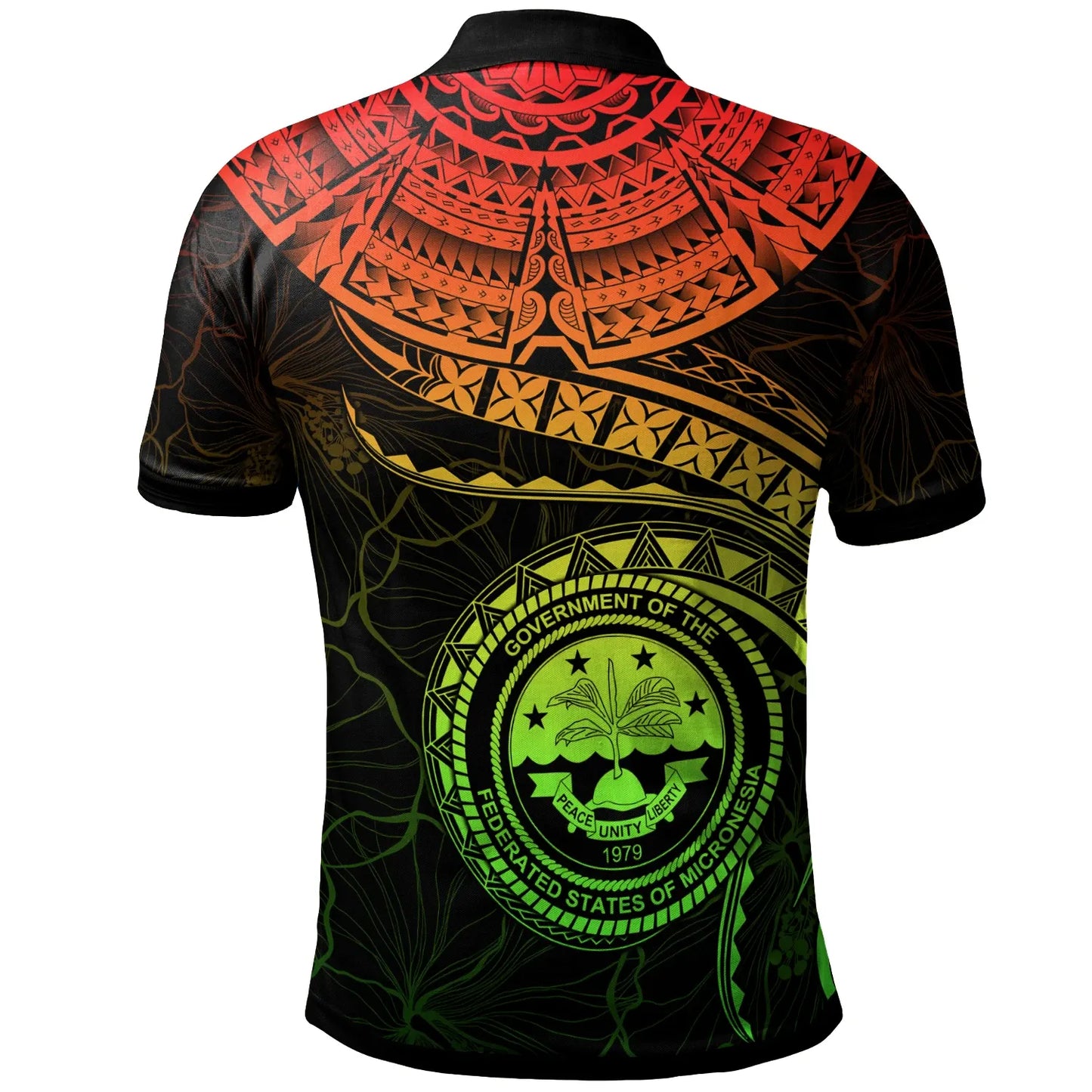 Federated States of Micronesia Polynesian Personalised Polo Shirt - FSM Waves (Reggae)