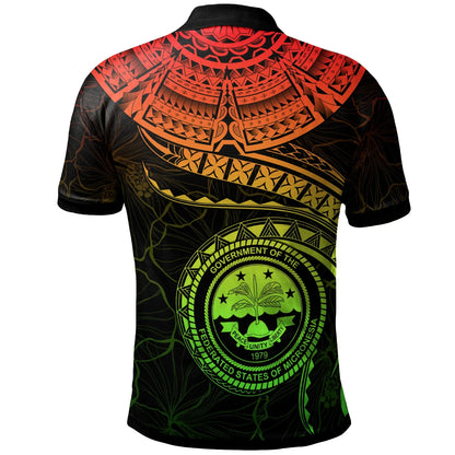 Federated States of Micronesia Polynesian Personalised Polo Shirt - FSM Waves (Reggae)