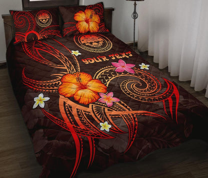 Federated States of Micronesia Polynesian Personalised Quilt Bed Set - Legend of FSM (Red)