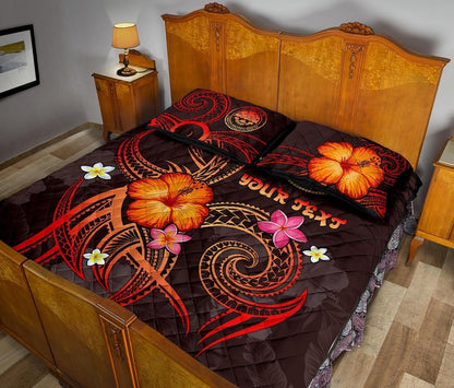 Federated States of Micronesia Polynesian Personalised Quilt Bed Set - Legend of FSM (Red)