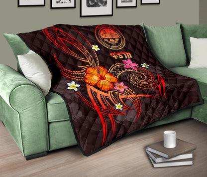 Federated States of Micronesia Polynesian Premium Quilt - Legend of FSM (Red)