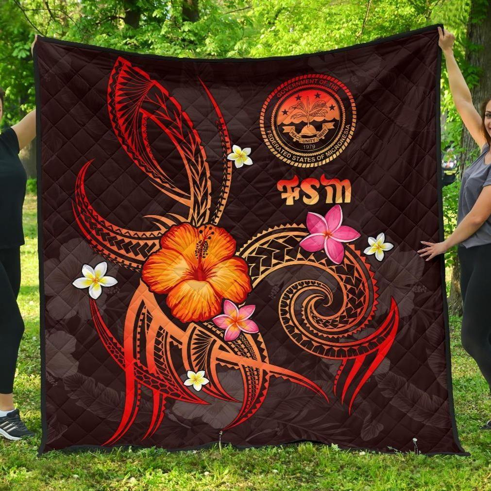 Federated States of Micronesia Polynesian Premium Quilt - Legend of FSM (Red)