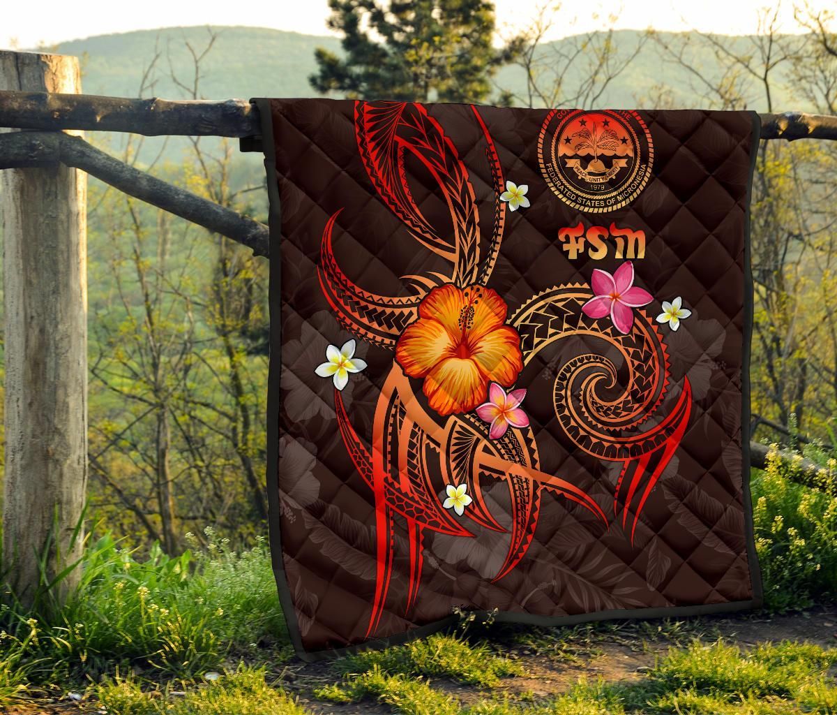 Federated States of Micronesia Polynesian Premium Quilt - Legend of FSM (Red)