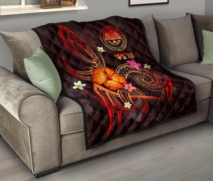 Federated States of Micronesia Polynesian Premium Quilt - Legend of FSM (Red)