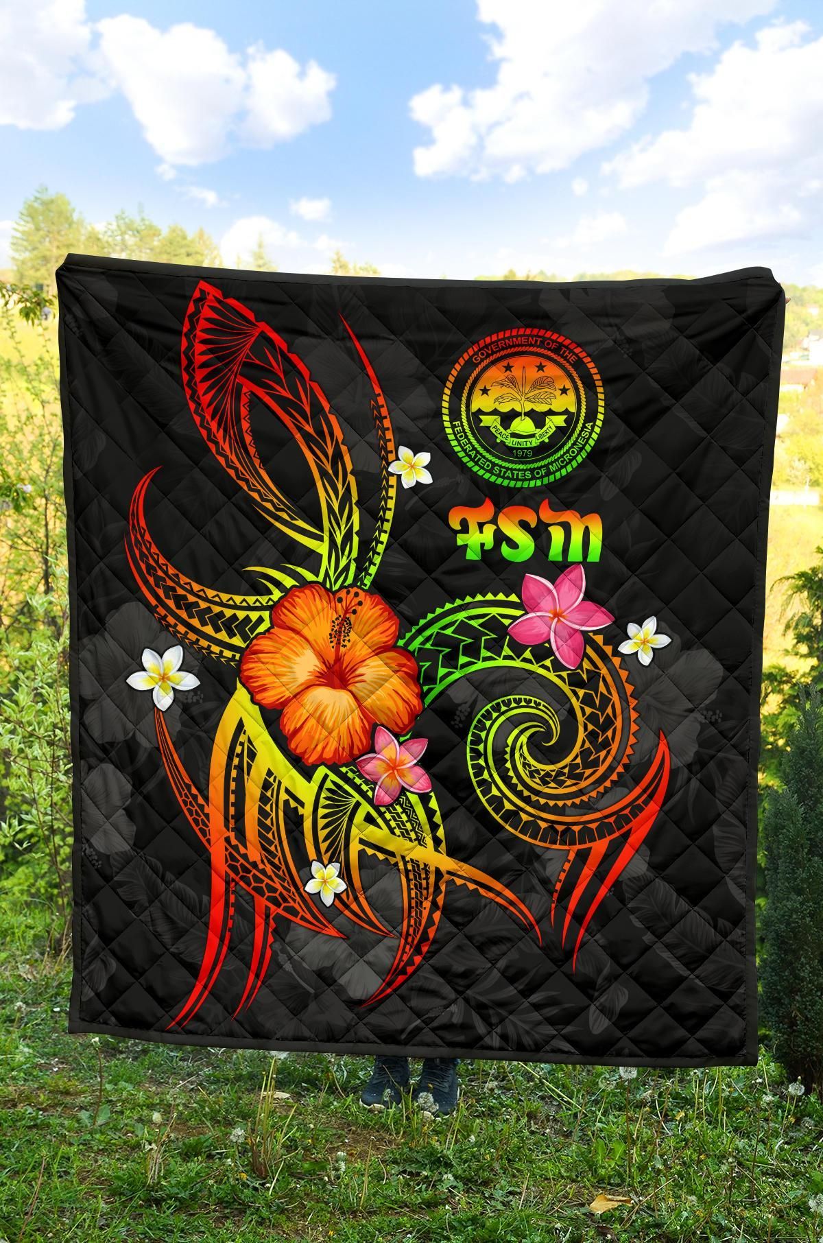 Federated States of Micronesia Polynesian Premium Quilt - Legend of FSM (Reggae)