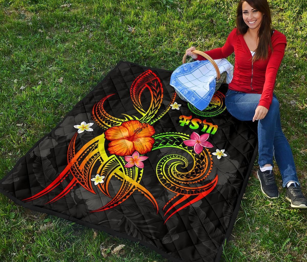 Federated States of Micronesia Polynesian Premium Quilt - Legend of FSM (Reggae)