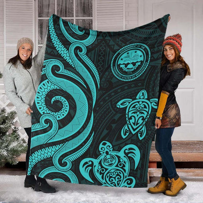 Federated States of Micronesia Premium Blanket - Turquoise Tentacle Turtle
