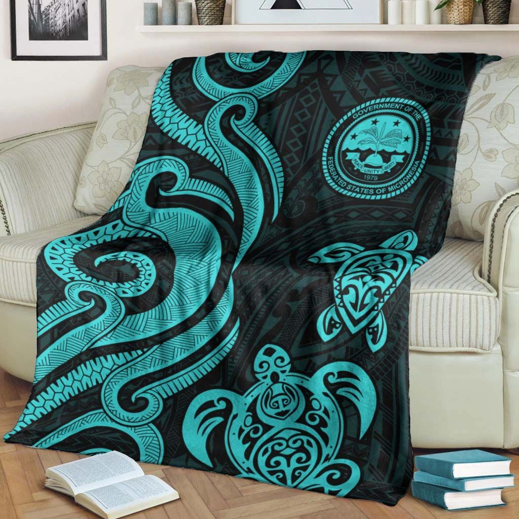 Federated States of Micronesia Premium Blanket - Turquoise Tentacle Turtle