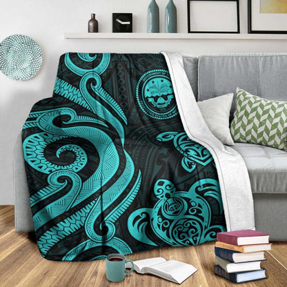 Federated States of Micronesia Premium Blanket - Turquoise Tentacle Turtle