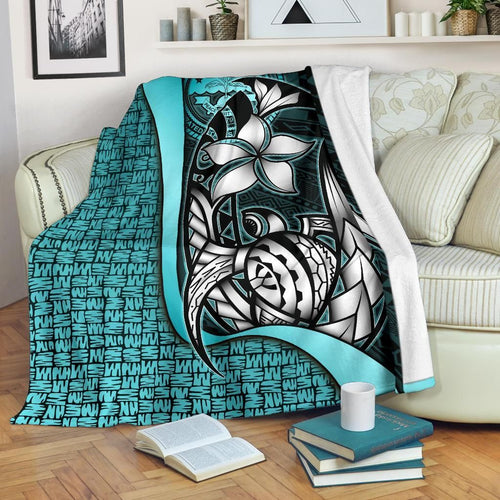 Federated States of Micronesia Premium Blanket Turquoise - Turtle With Hook