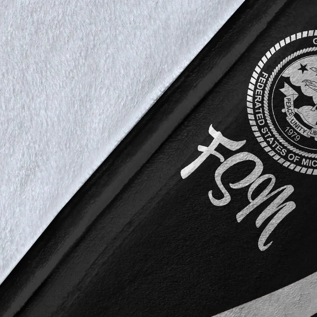 Federated States of Micronesia Premium Blanket - White Polynesian Tentacle Tribal Pattern