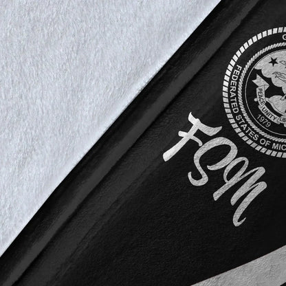 Federated States of Micronesia Premium Blanket - White Polynesian Tentacle Tribal Pattern