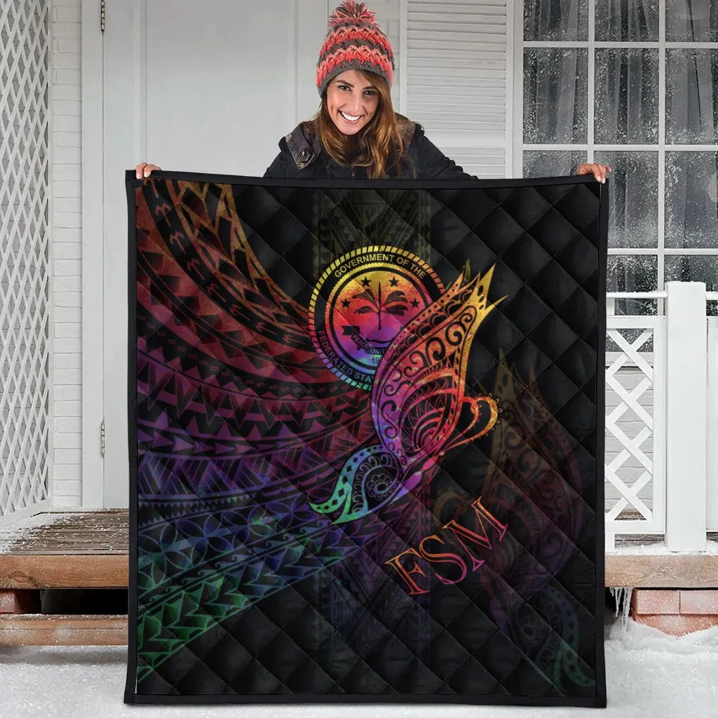 Federated States of Micronesia Premium Quilt - Butterfly Polynesian Style