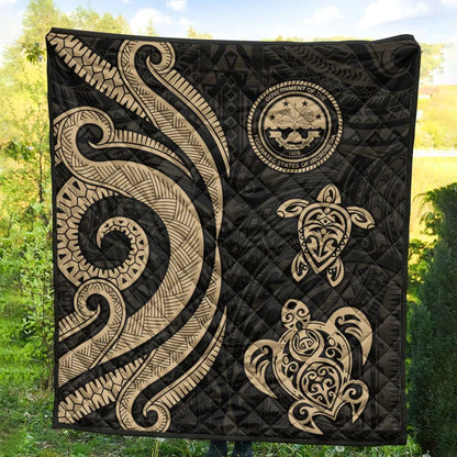 Federated States of Micronesia Premium Quilt - Gold Tentacle Turtle