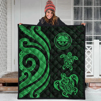 Federated States of Micronesia Premium Quilt - Green Tentacle Turtle