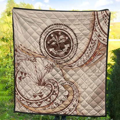 Federated States of Micronesia Premium Quilt - Hibiscus Flowers Vintage Style