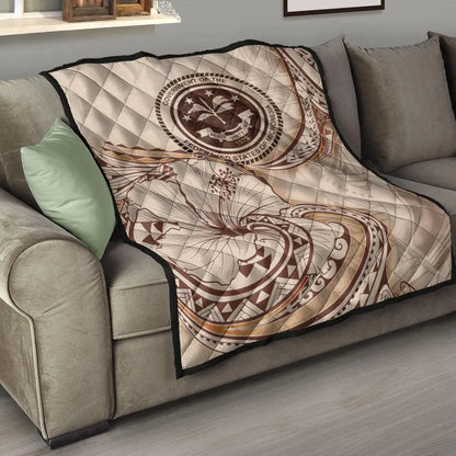 Federated States of Micronesia Premium Quilt - Hibiscus Flowers Vintage Style